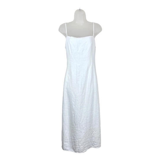 NEW Bella Dahl Cami Midi Linen Dress White Spaghetti Straps - Picture 7 of 8
